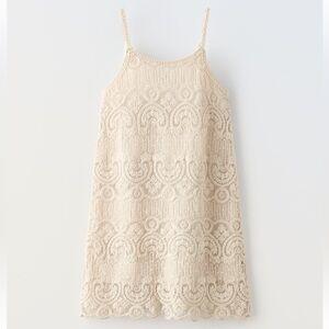 EMBROIDERED SCALLOPED HEM DRESS